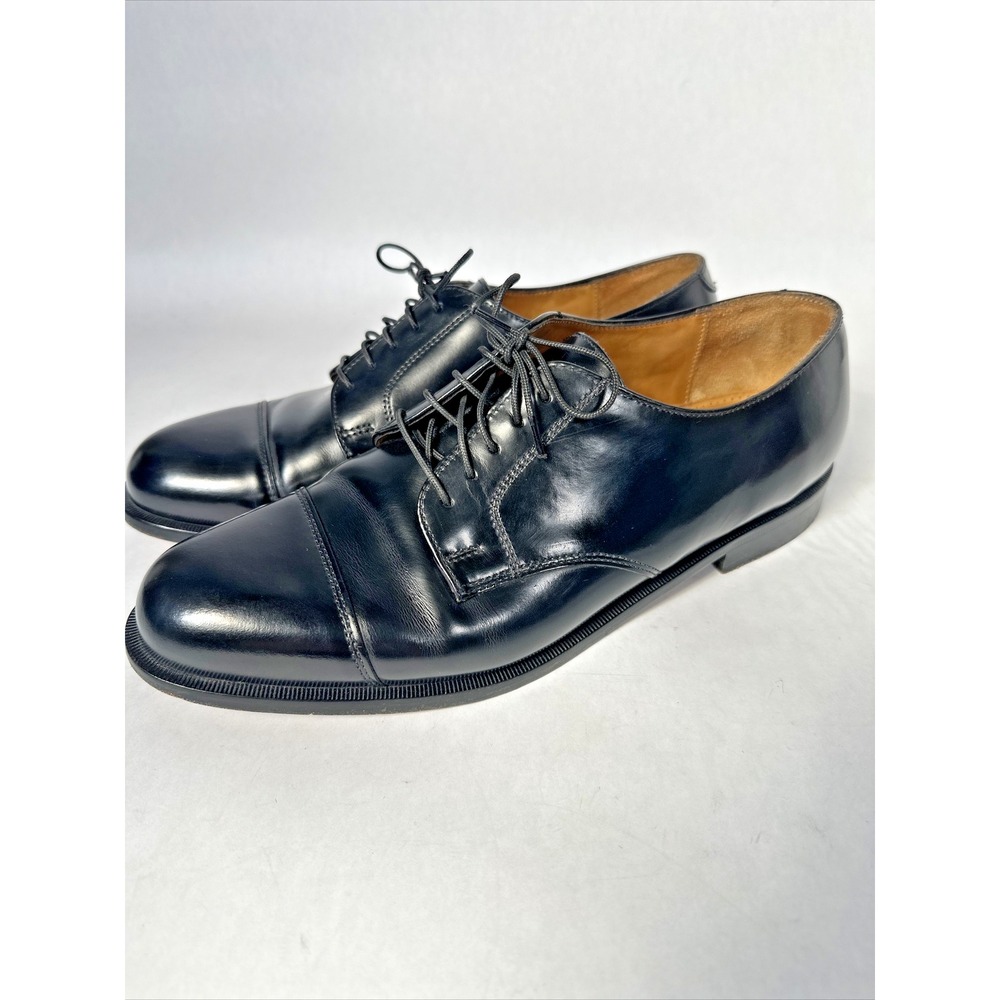 Cole Haan Mens Black Leather Cap Toe Oxford Dress Shoes Size 11.5 D USA Made